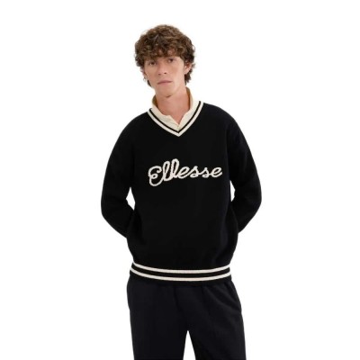 блуза,мъжки,пуловери,ellesse,giocios,v,neck,sweater,black,(black)