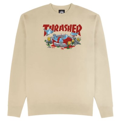 блуза,мъжки,пуловери,дамски,пуловери,thrasher,blood,bath,sweatshirt,beige,(sand)