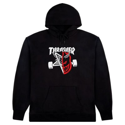 суичър,мъжки,пуловери,дамски,пуловери,thrasher,x,spitfire,thrash,&,burn,hoodie,black,(black)