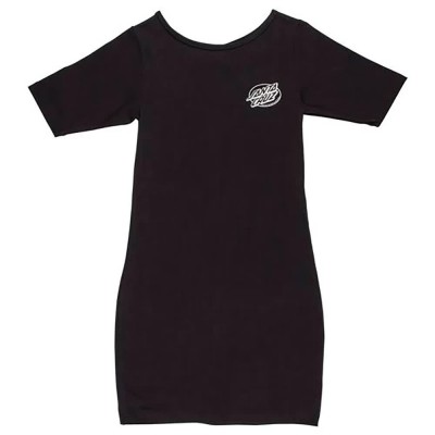 рокля,дамски,поли,и,рокли,santa,cruz,oval,dot,short,sleeve,dress,black,(black)