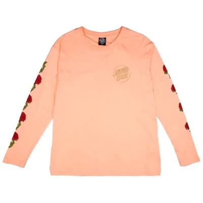 тениска,дамски,тениски,santa,cruz,roses,long,sleeve,t,shirt,orange,(blush)