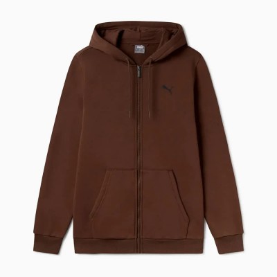 блуза,мъжки,пуловери,puma,ess+,graphic,full,zip,sweatshirt,espresso,brown