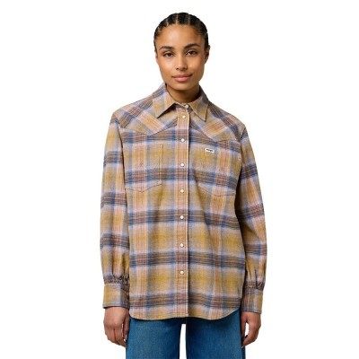 риза,с,дълъг,ръкав,дамски,блузи,дамски,ризи,wrangler,loose,western,relaxed,fit,long,sleeve,shirt,chai,tea