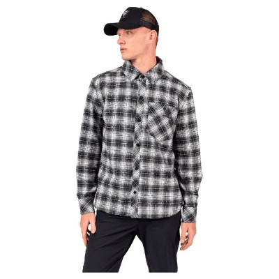 риза,с,дълъг,ръкав,мъжки,ризи,rossignol,ranch,plaid,long,sleeve,shirt,grey,(black)