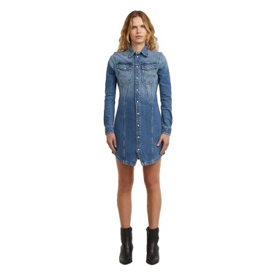 рокля,дамски,поли,и,рокли,g,star,pitched,long,sleeve,short,dress,blue,(faded,cliffside,blue)