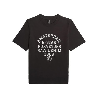 тениска,дамски,тениски,g,star,text,short,sleeve,t,shirt,dk,black