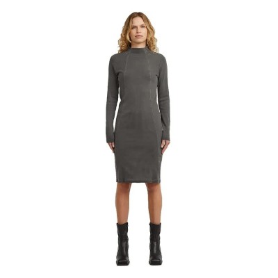 рокля,дамски,поли,и,рокли,g,star,washed,long,sleeve,short,dress,asfalt,gd