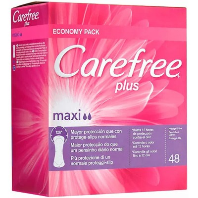 хигиена,тяло,carefree,plus,large,fragrance,free,panty,liner,48,units,pink