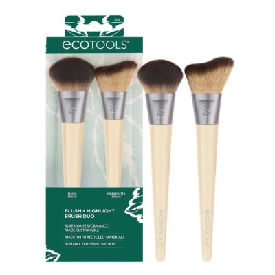 специфични,козметични,продукти,ecotools,blush,+,highlight,duo,makeup,brush,golden