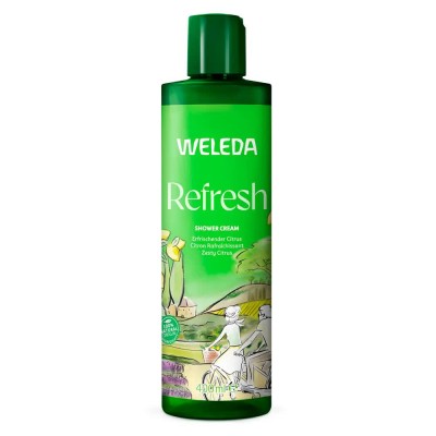 хигиена,тяло,weleda,refresh,soothing,citrus,400ml,shower,gel,green