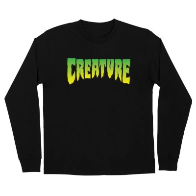 тениска,мъжки,тениски,дамски,тениски,creature,logo,long,sleeve,t,shirt,black,(black)