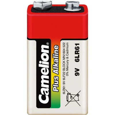 батерии,camelion,9v,block,6lf22,shrink,alkaline,battery,red,(metallic)