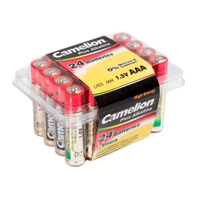 батерии,camelion,lr03,pb24,alkaline,battery,24,units,clear,(metallic)