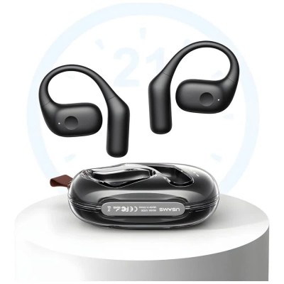 слушалки,слушалки,usams,bhuug02,wireless,earphones,black,(white)