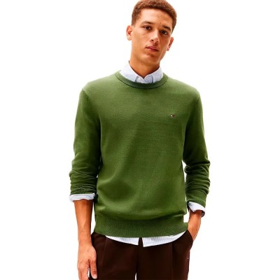 блуза,мъжки,пуловери,tommy,hilfiger,essential,ssnl,sweater,green,(mountain,pine)