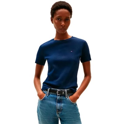 тениска,дамски,тениски,tommy,hilfiger,slim,cody,short,sleeve,t,shirt,blue,(dark,night,navy)