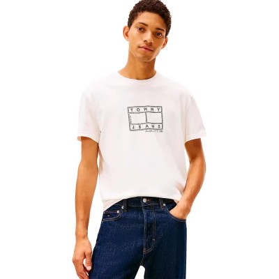 тениска,мъжки,тениски,дамски,тениски,tommy,jeans,dm0dm22317,short,sleeve,t,shirt,white,(ancient,white)