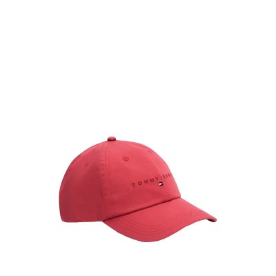 дънки,всички,шапки,tommy,jeans,linear,logo,6,panel,cap,red,(ruby,dusk)