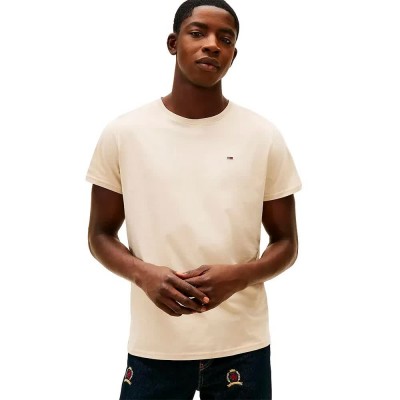 тениска,мъжки,тениски,tommy,jeans,original,regular,fit,short,sleeve,t,shirt,beige,(gulf,sand)