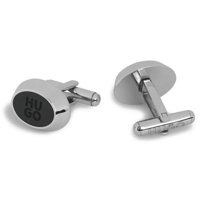 бижутерия,hugo,50552588,cufflinks,silver,(black)