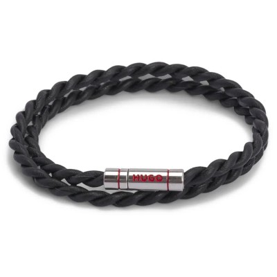 бижутерия,hugo,50552596,bracelet,silver,(black)