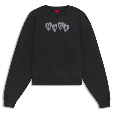 блуза,дамски,блузи,hugo,deroxina,8,10271273,sweatshirt,black,(black)