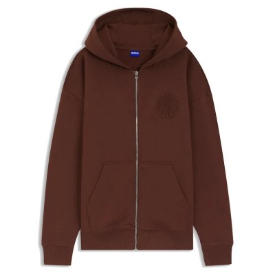 блуза,дамски,блузи,hugo,doa,3,10272808,blue,sweatshirt,brown,(medium,brown)