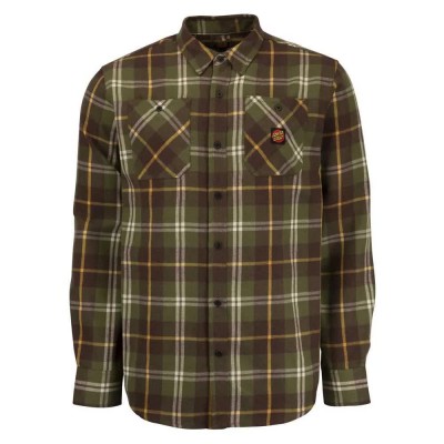 карирана,риза,дамски,ризи,мъжки,ризи,santa,cruz,apex,long,sleeve,shirt,green,(olive,check)