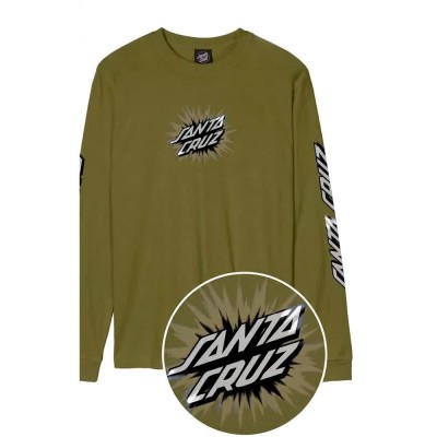 тениска,мъжки,тениски,дамски,тениски,santa,cruz,burst,oval,dot,front,long,sleeve,t,shirt,green,(sea,kelp)