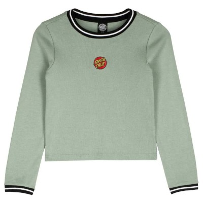 тениска,дамски,тениски,santa,cruz,classic,dot,emb,ringer,long,sleeve,t,shirt,green,(alpine,frost)