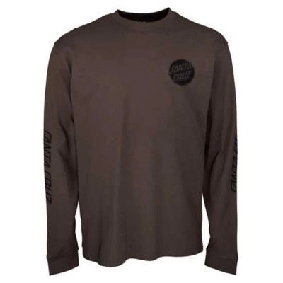 тениска,мъжки,тениски,дамски,тениски,santa,cruz,contra,dot,mono,long,sleeve,t,shirt,brown,(black)
