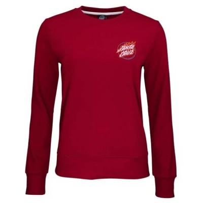 блуза,дамски,блузи,santa,cruz,crew,absent,flame,dot,sweatshirt,red,(ruby,red)