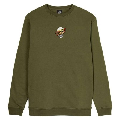 блуза,мъжки,пуловери,santa,cruz,crew,dressen,skull,dot,front,sweatshirt,green,(sea,kelp)