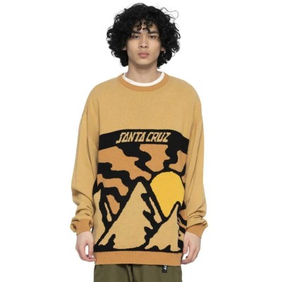 блуза,мъжки,пуловери,дамски,пуловери,santa,cruz,crew,vista,knit,sweater,yellow,(parchment)