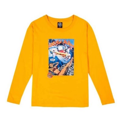 тениска,дамски,тениски,santa,cruz,hello,steve,long,sleeve,t,shirt,yellow,(tangerine)