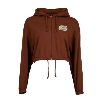 блуза,дамски,блузи,santa,cruz,hood,lined,oval,dot,full,zip,sweatshirt,brown,(sepia)