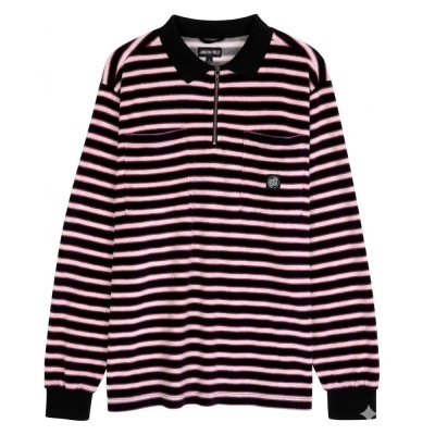 шапка,дамски,блузи,с,яка,мъжки,блузи,с,яка,santa,cruz,il,capo,long,sleeve,polo,black,(black,velour,stripe)