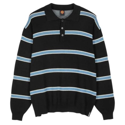 дамски,блузи,с,яка,мъжки,блузи,с,яка,santa,cruz,knit,crew,donnie,long,sleeve,polo,black,(black,stripe)