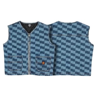 елек,дамски,жилетки,santa,cruz,label,vest,blue,(blue,wave,check)