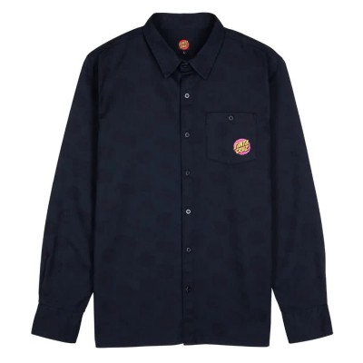 риза,с,дълъг,ръкав,мъжки,ризи,santa,cruz,mccoy,donut,dog,long,sleeve,shirt,blue,(black)
