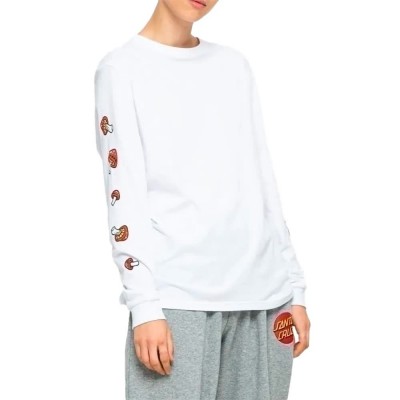 тениска,мъжки,тениски,дамски,тениски,santa,cruz,mushroom,monarch,dot,long,sleeve,t,shirt,white,(white)