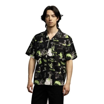 риза,с,къс,ръкав,мъжки,ризи,santa,cruz,scene,report,short,sleeve,shirt,black,(black)