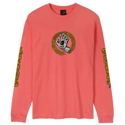 тениска,мъжки,тениски,santa,cruz,screaming,50,front,long,sleeve,t,shirt,orange,(astro,dust)