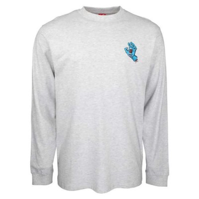 тениска,мъжки,тениски,дамски,тениски,santa,cruz,screaming,hand,chest,long,sleeve,t,shirt,white,grey,(athletic,heather)