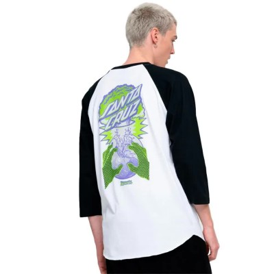 тениска,мъжки,тениски,santa,cruz,top,kendall,eotw,dot,baseball,3,4,sleeve,t,shirt,black,white