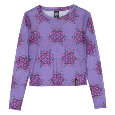 тениска,мъжки,тениски,дамски,тениски,santa,cruz,top,strip,digi,mesh,top,long,sleeve,t,shirt,purple,(purple,flowers)
