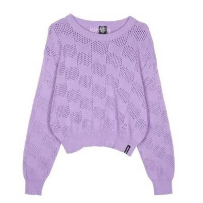 блуза,мъжки,пуловери,дамски,пуловери,santa,cruz,wave,check,knit,crew,sweater,purple,(lavender)
