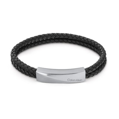 бижутерия,calvin,klein,35000097,bracelet,black,silver