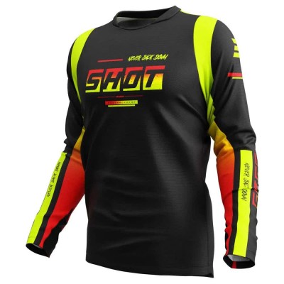 блуза,с,дълъг,ръкав,мъжки,тениски,дамски,тениски,shot,devo,block,long,sleeve,jersey,black,(neon,yellow)