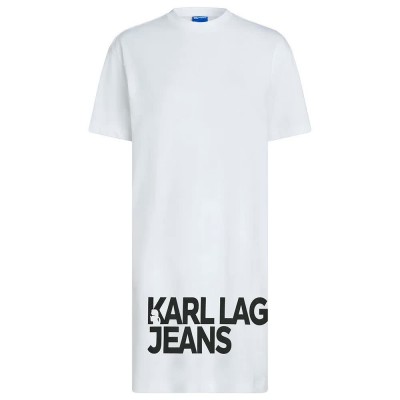 дънки,дамски,поли,и,рокли,karl,lagerfeld,jeans,b1w13054,short,sleeve,short,dress,white,(white)